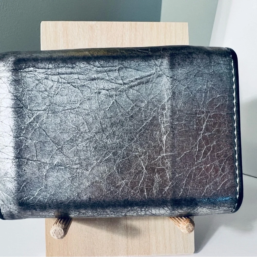 Balenciaga Silver Leather Women's Mini Wallet